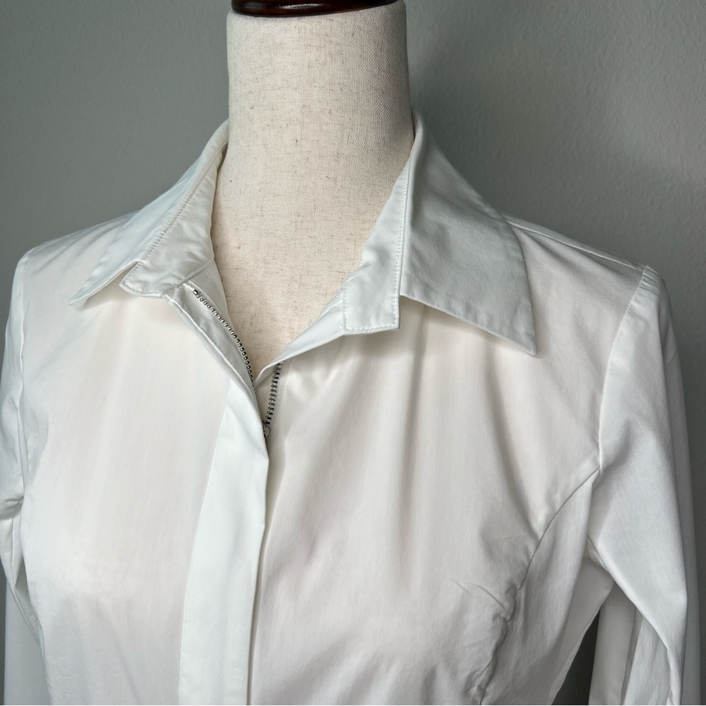 Donna Karan White Eyelet Peplum Blouse - Picture 5 of 8